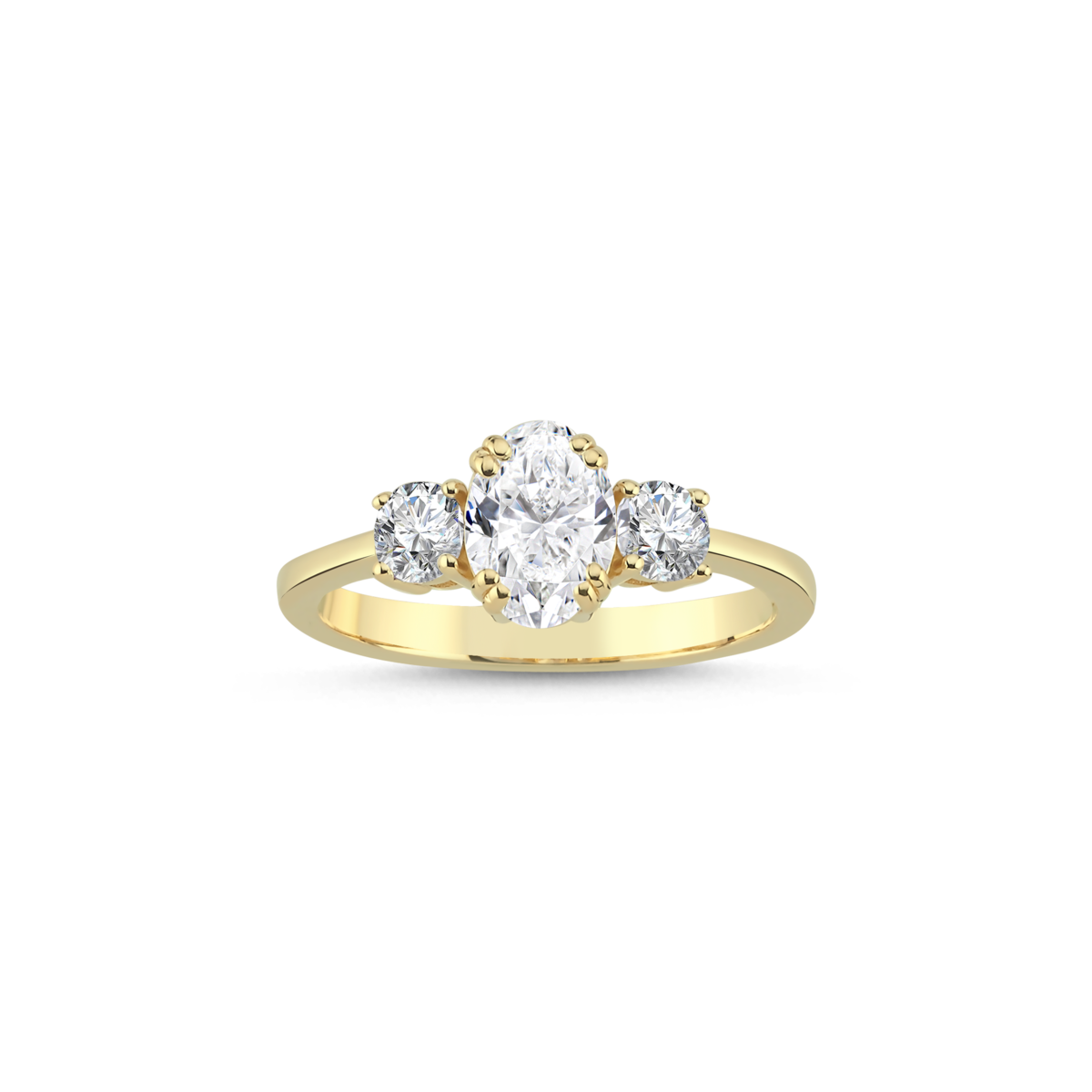 OVAL TRIA RING LAB-DIAMOND