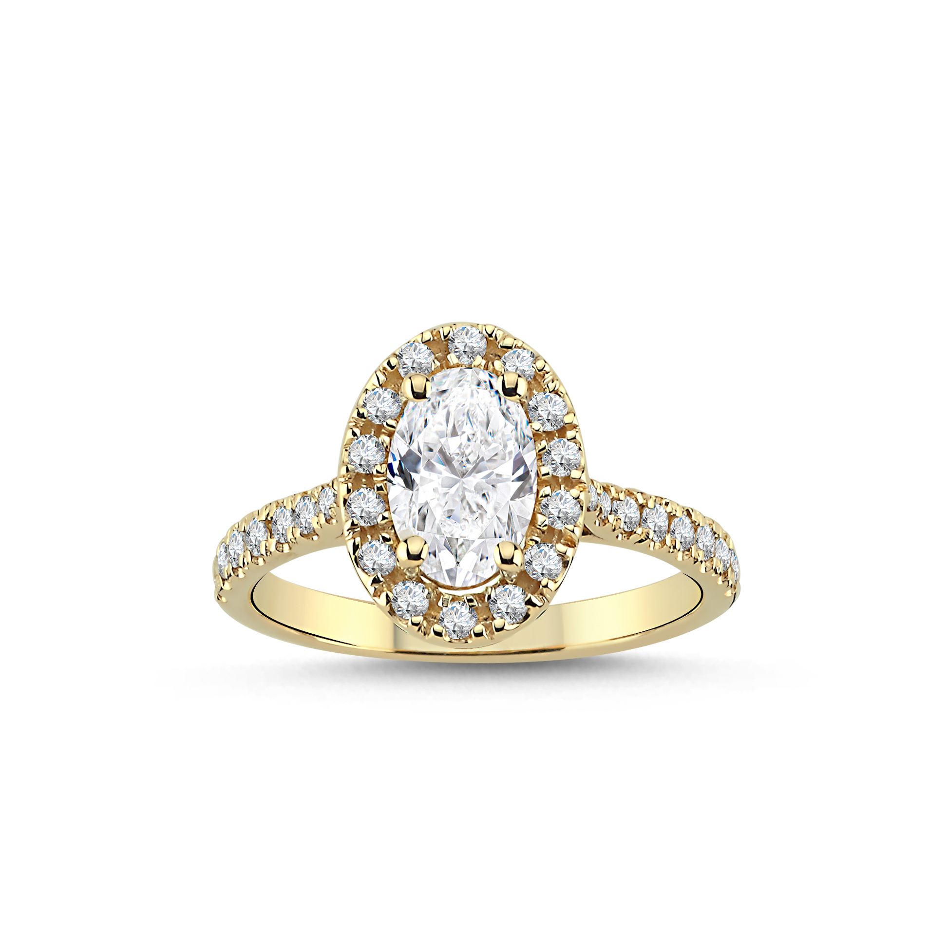RING HALO SIDE STONE