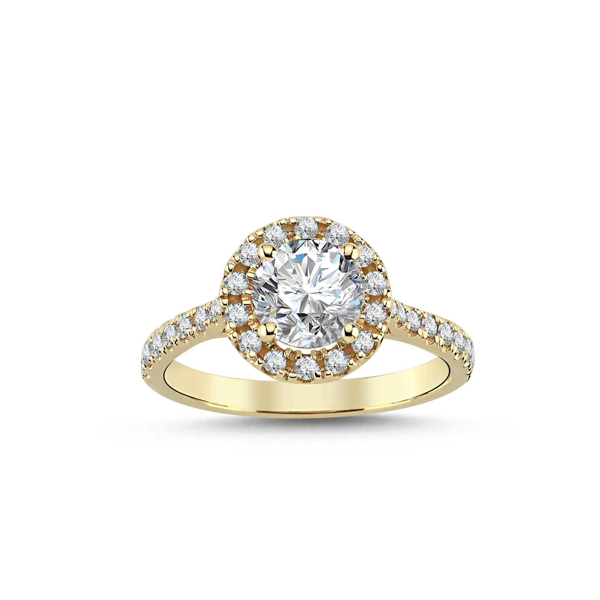 RING HALO SIDE STONE