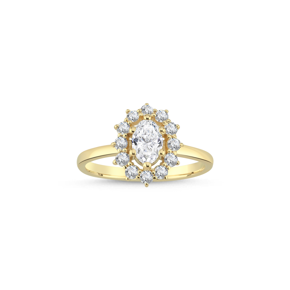 OVAL CLUSTER RING